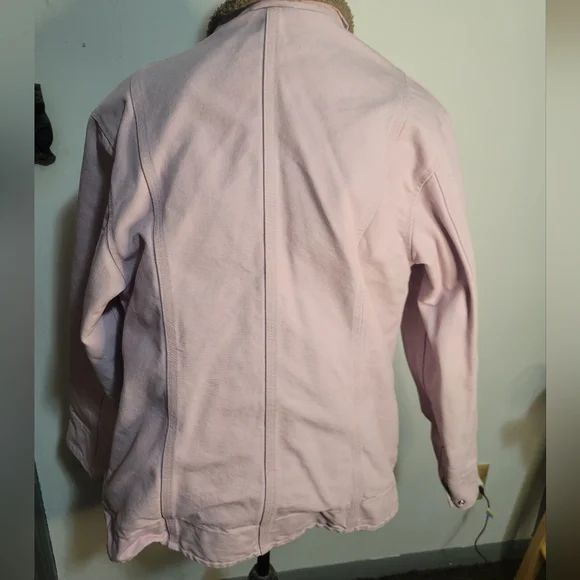 Vintage Carhartt Women's Heavy Pink Brown Fur Lined Jacket SZ. Lg Regular - Picture 11 of 11